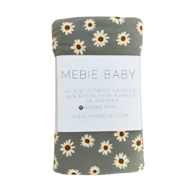 Light Green Daisy Bamboo Stretch Swaddle