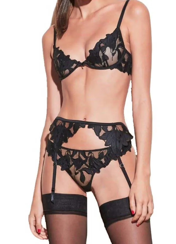 Lily Embroidered Hipster Thong