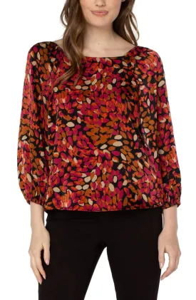 Liverpool 3/4 Puff Sleeve Square Neck Woven Top
