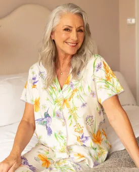 Lorelei Lace Trim Hummingbird Print Pyjama Set