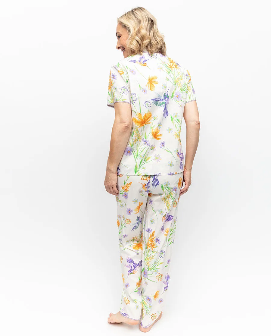 Lorelei Lace Trim Hummingbird Print Pyjama Set