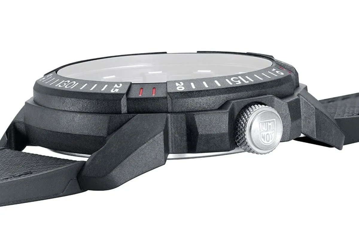 Luminox Ice-Sar Arctic CARBONOX Black Rubber & Textile Strap Black Dial Date Divers Quartz Mens Watch XL.1001
