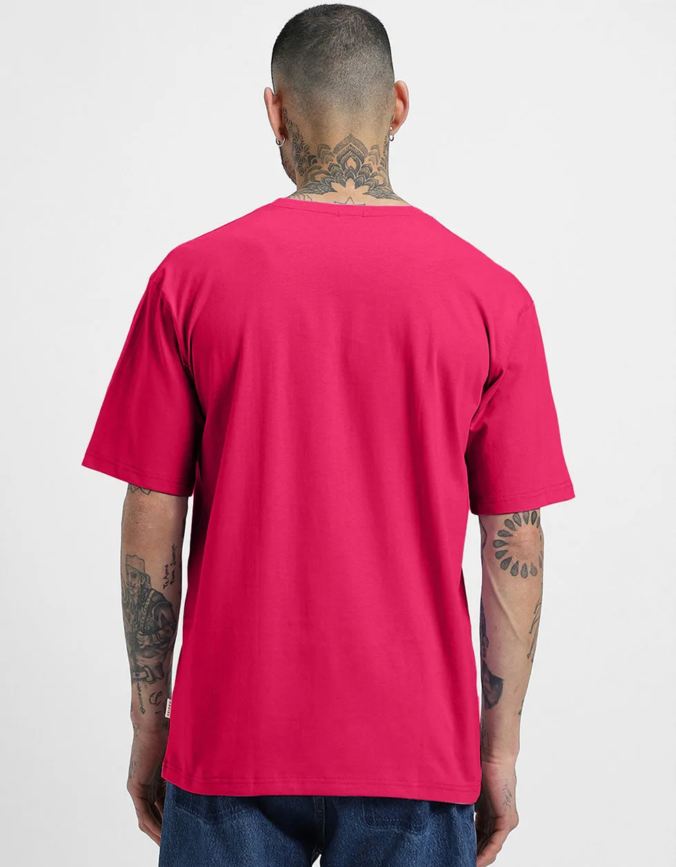 Magenta Solid Oversized T-shirt