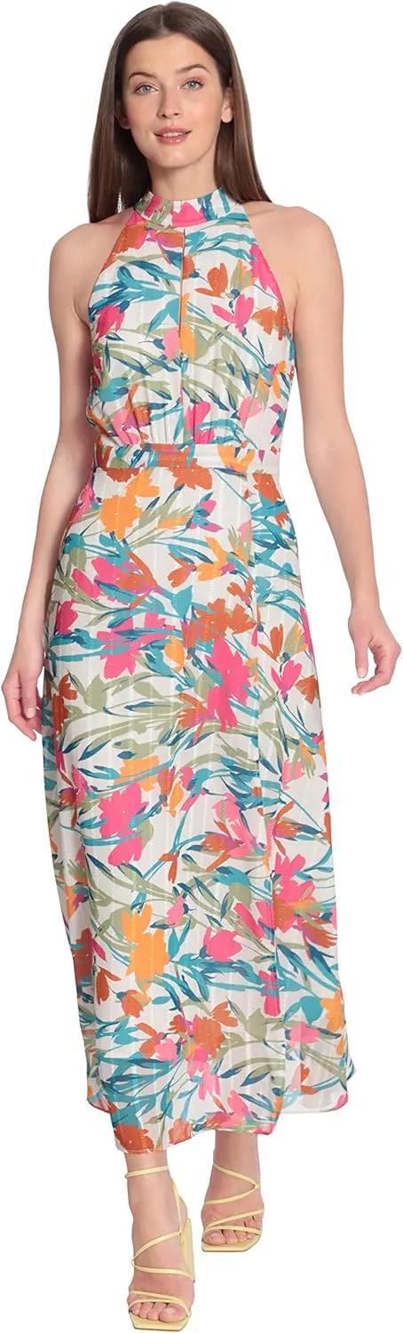 Maggy London Women's Halter Neck Maxi Dress