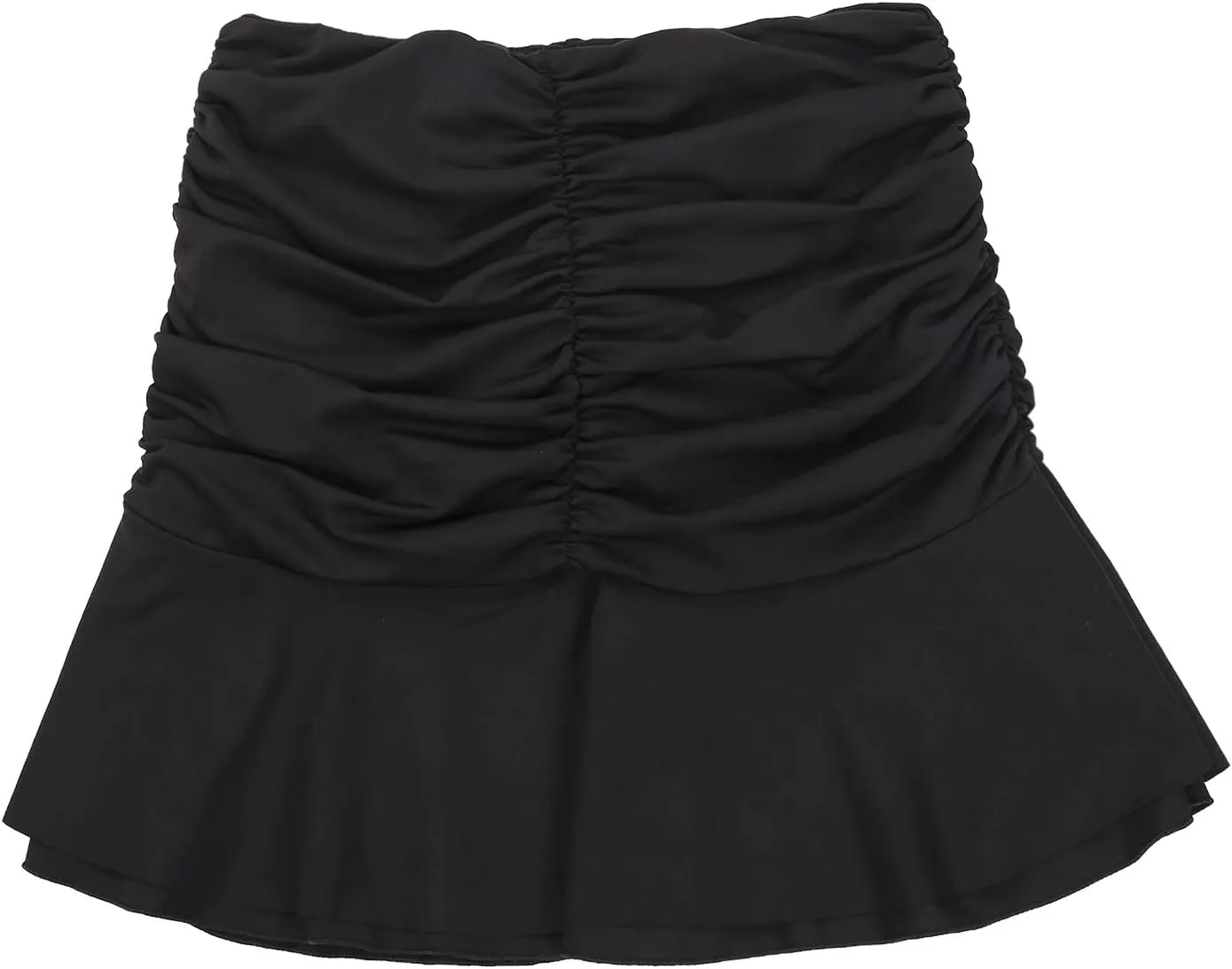 Meiweileya Women Ruched Ruffle Skirt Solid Stretch Pleated Sexy Mini Skirt Tennis Skirt for Girls