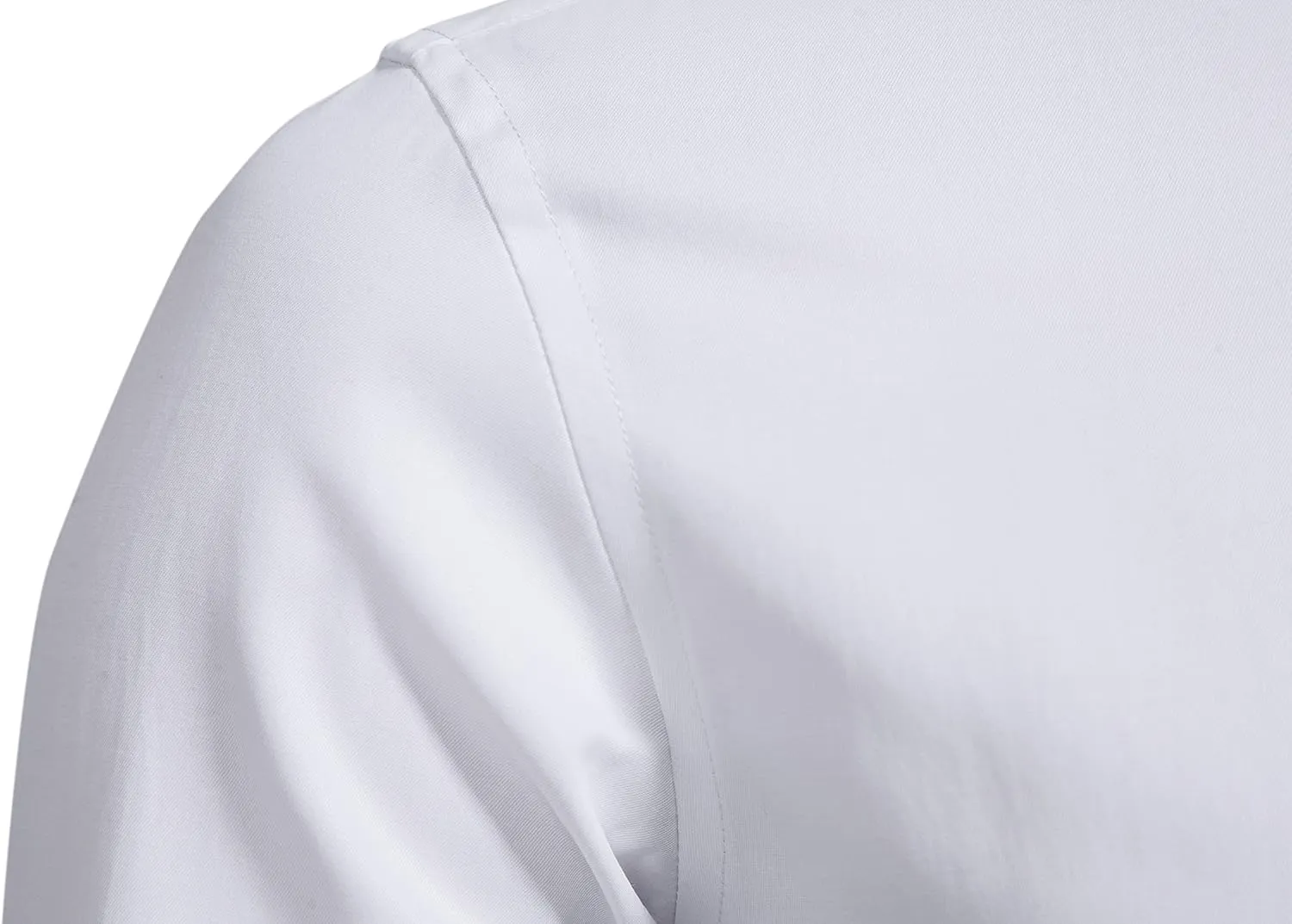 Mens Banded Collar(Mandarin Collar) Long Sleeve Casual Solid Fancy Dress Shirts
