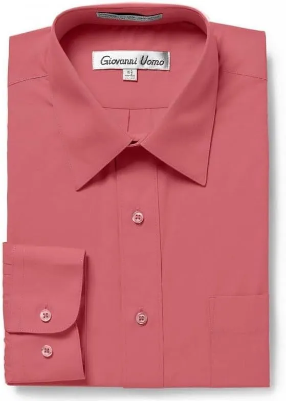 Men's Dress Shirts Regular Fit Solid Long Sleeve Formal Shirt Business Casual Button Down Shirts