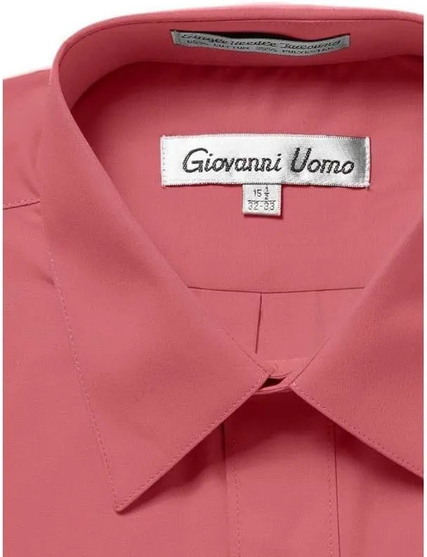 Men's Dress Shirts Regular Fit Solid Long Sleeve Formal Shirt Business Casual Button Down Shirts