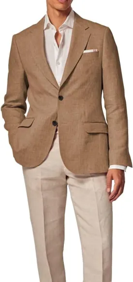 Mens Linen Blazer Regular Fit Sport Coat Men Summer Jacket Casual Wedding Suits for Men Fashion Business