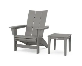 Modern Grand Adirondack Chair with Side Table