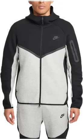 Nike Tech Men's Full-Zip Windrunner Hoodie (HV0949-011, Black/Dark Grey Heather/Black)