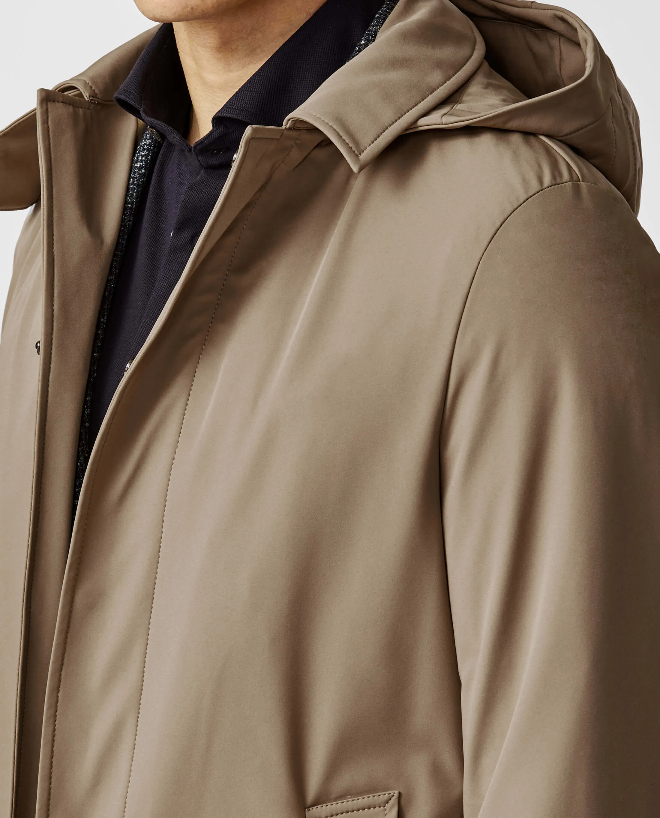 Olmetex Beige Stretch Unconstructed Bonded Water-Repellent Windbreaker