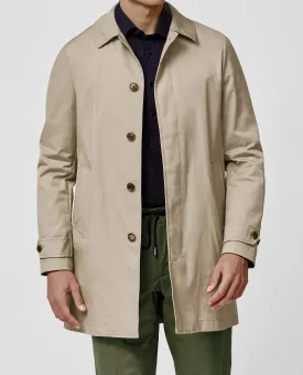 Olmetex Khaki Water-Repellent Cotton Blend Twill Windbreaker