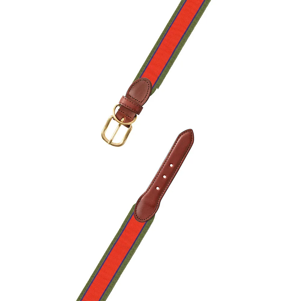 Orange & Green Grosgrain Ribbon Dog Collar