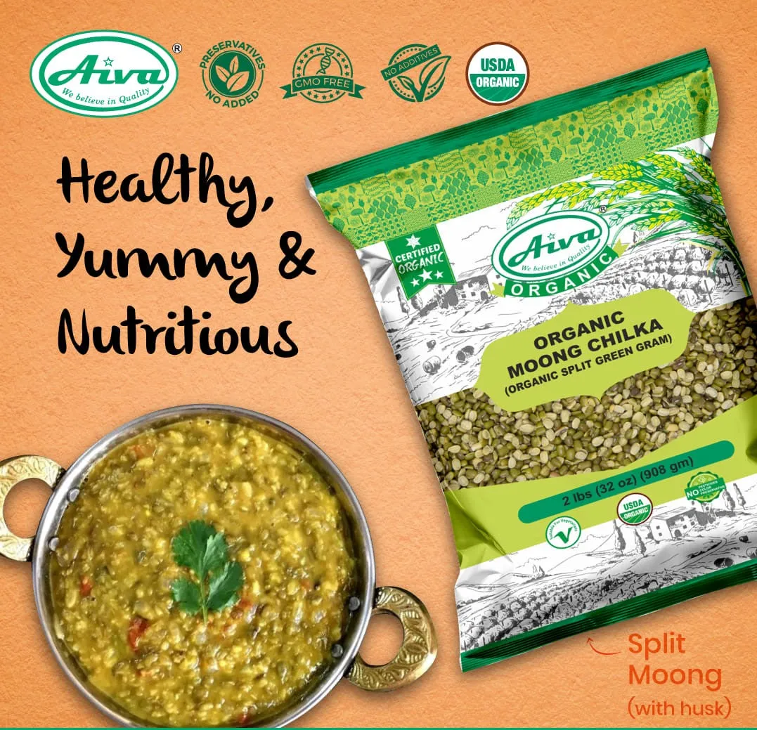 Organic Moong Split With Husk (Green Mung Bean Split) - Usda Certified