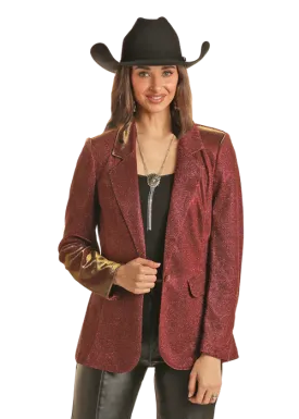 Panhandle Slim® Women's Burgundy Rock N Roll Cowgirl Iridescent Blazer