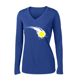 Pickleball Impact | Women's Long Sleeve V-Neck Pickleball Shirts | 100% Polyester