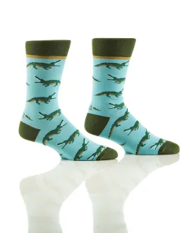 "Crocodiles" Cotton Crew Socks by YO Sox - Large