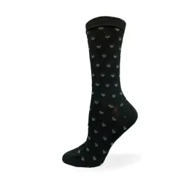 "Mini Hearts All Over" Bamboo Socks by Point Zero-Medium