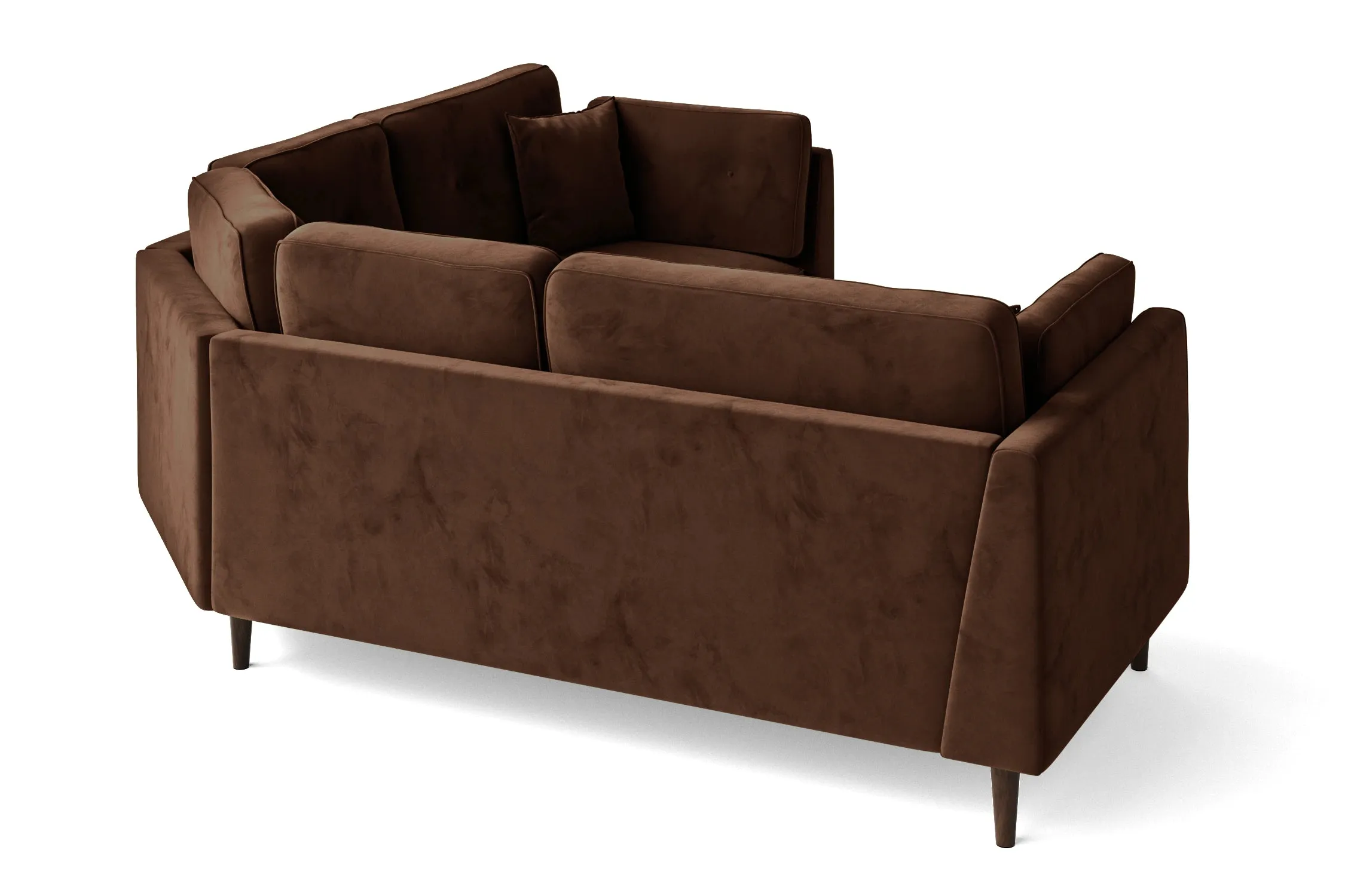 Ragusa 3 Seater Corner Sofa Coffee Brown Velvet