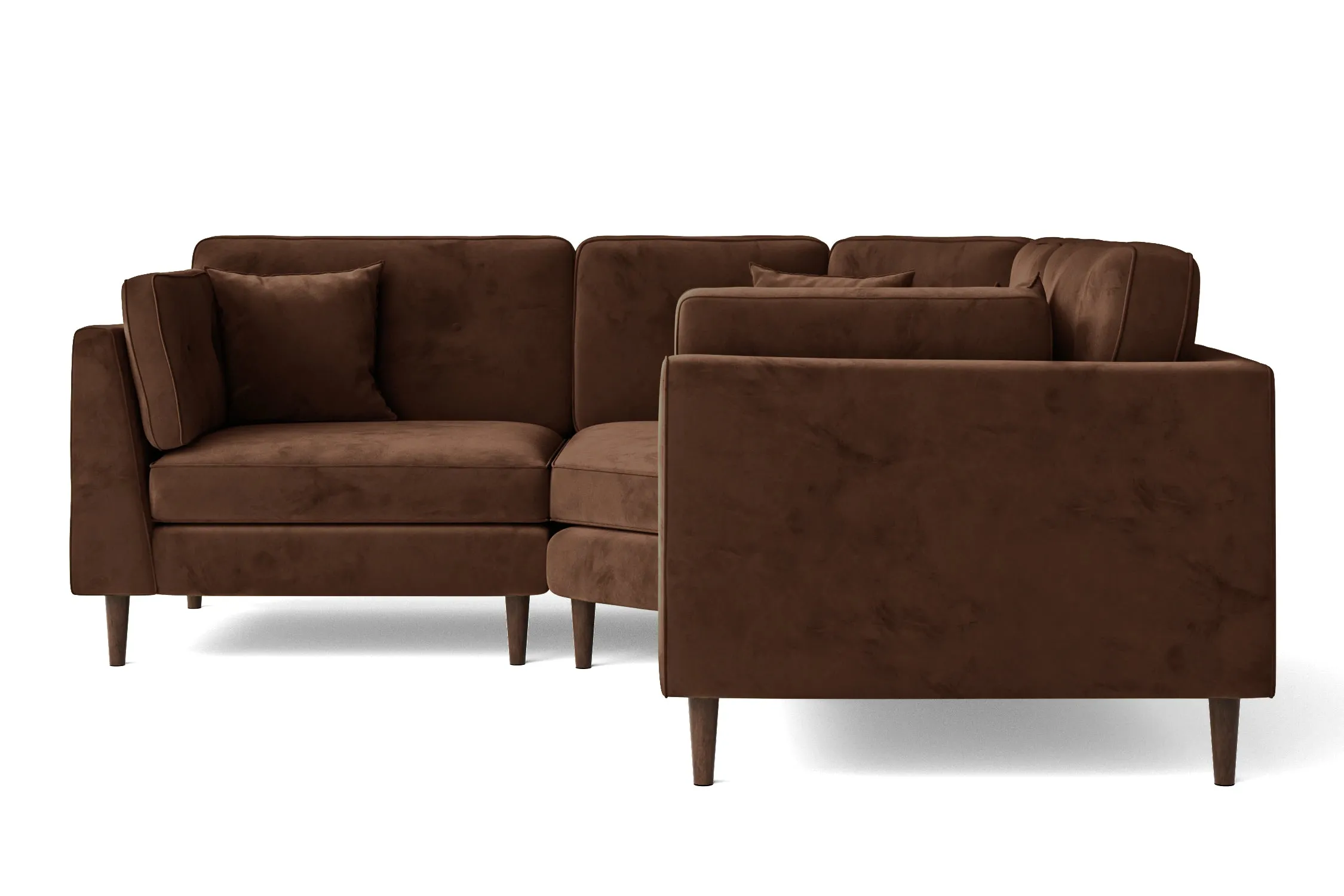 Ragusa 3 Seater Corner Sofa Coffee Brown Velvet