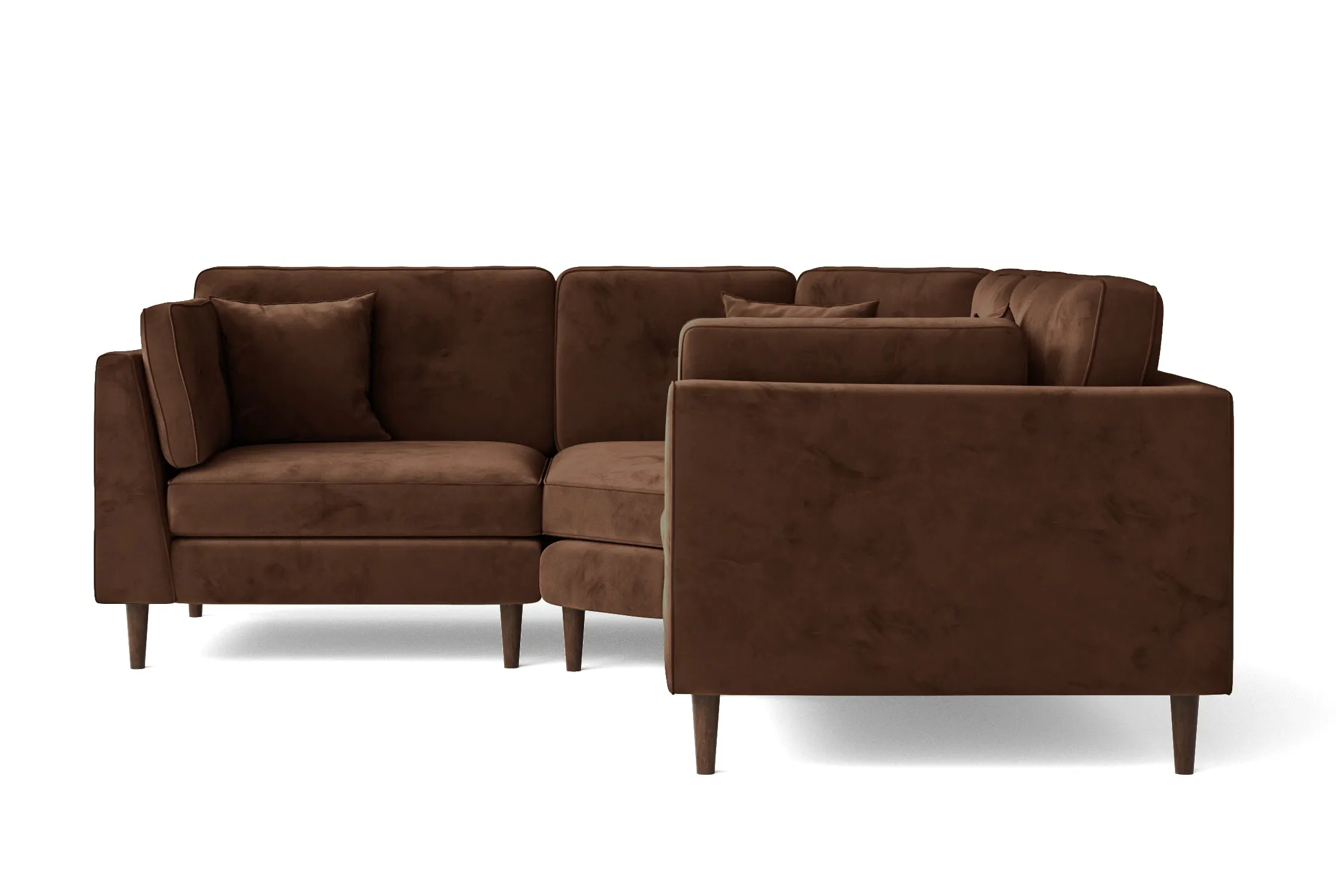 Ragusa 3 Seater Corner Sofa Coffee Brown Velvet