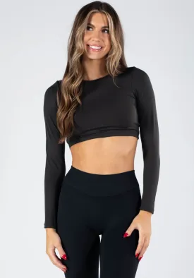 Reluna™ Long Sleeve Crop Black