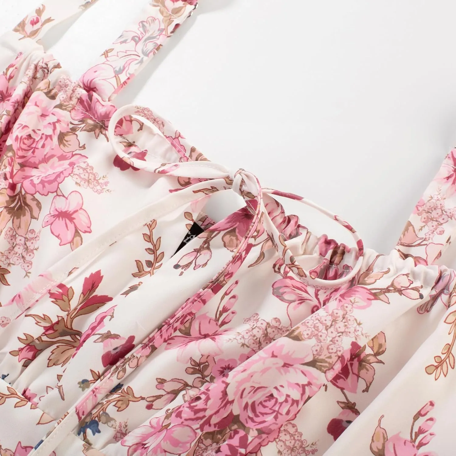 Scarlet Darkness Floral Printed Corset Dress Ruched Bust Cami Dress Flowy Sundress
