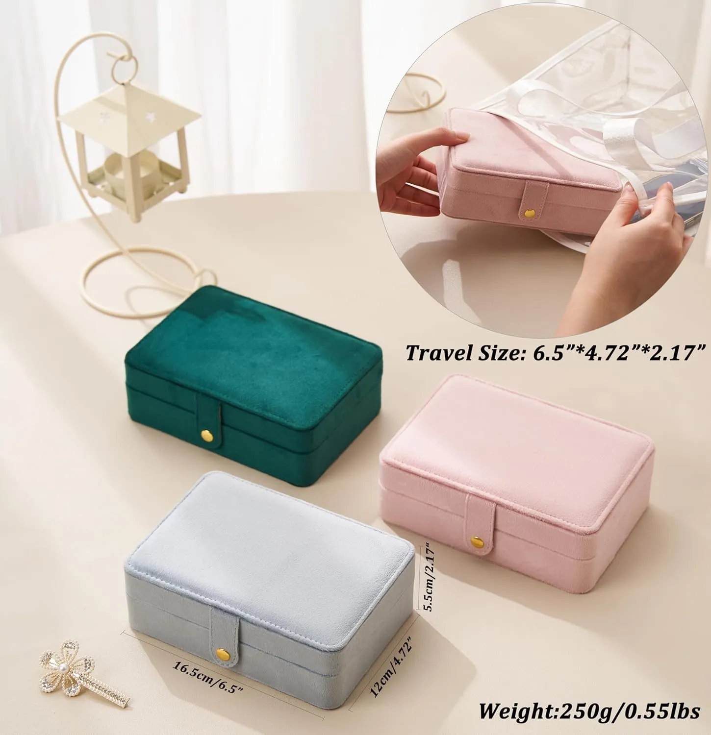 Small Jewelry Box for Earrings, Travel Earring Organizer for Girls Earring Box Travel Earring Case Organizer Green Travel Jewelry Boxes for Women Small Earring Holder Organizer Box for Girls