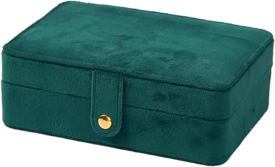 Small Jewelry Box for Earrings, Travel Earring Organizer for Girls Earring Box Travel Earring Case Organizer Green Travel Jewelry Boxes for Women Small Earring Holder Organizer Box for Girls