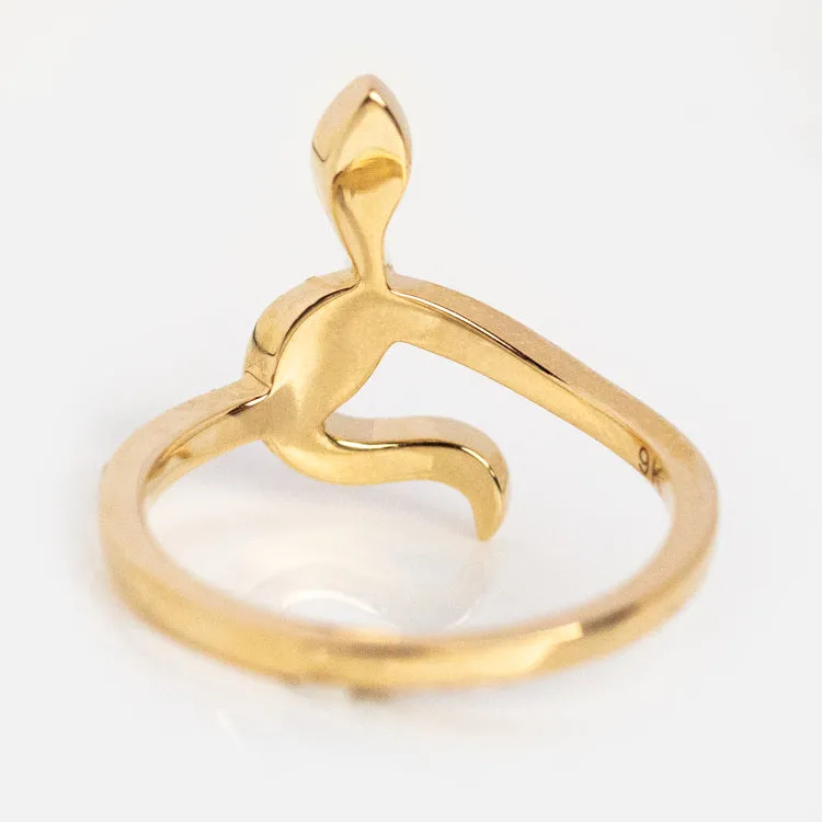 Solid Gold Diamond Snake Ring for Protection