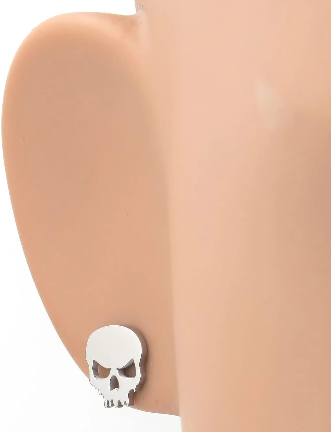 Steelmeup Stainless Steel Skull Silhouette Post Black Gold Color Stud Earrings