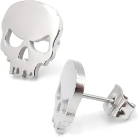 Steelmeup Stainless Steel Skull Silhouette Post Black Gold Color Stud Earrings