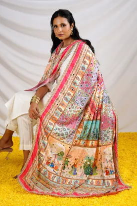 Teejh Begum Embellished Printed Dupatta