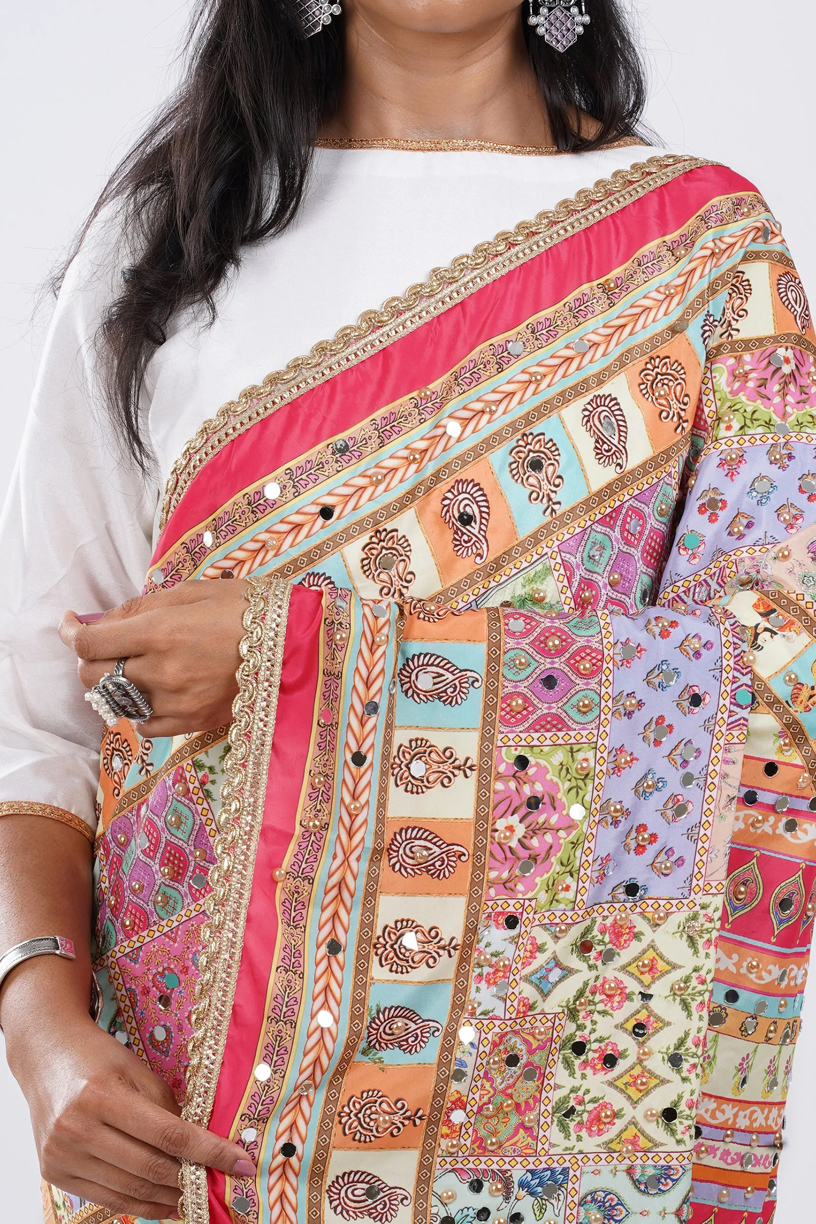 Teejh Begum Embellished Printed Dupatta