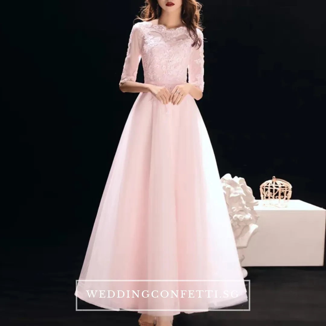 Multicolored Arelle Long-Sleeve Gown in Black, White, Pink, Red, and Blue (Available in 4 Colors)