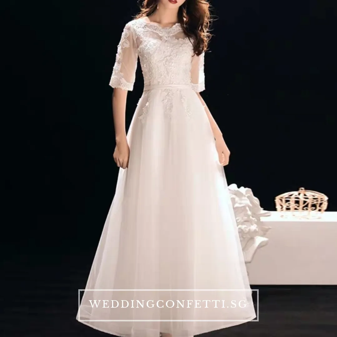 Multicolored Arelle Long-Sleeve Gown in Black, White, Pink, Red, and Blue (Available in 4 Colors)
