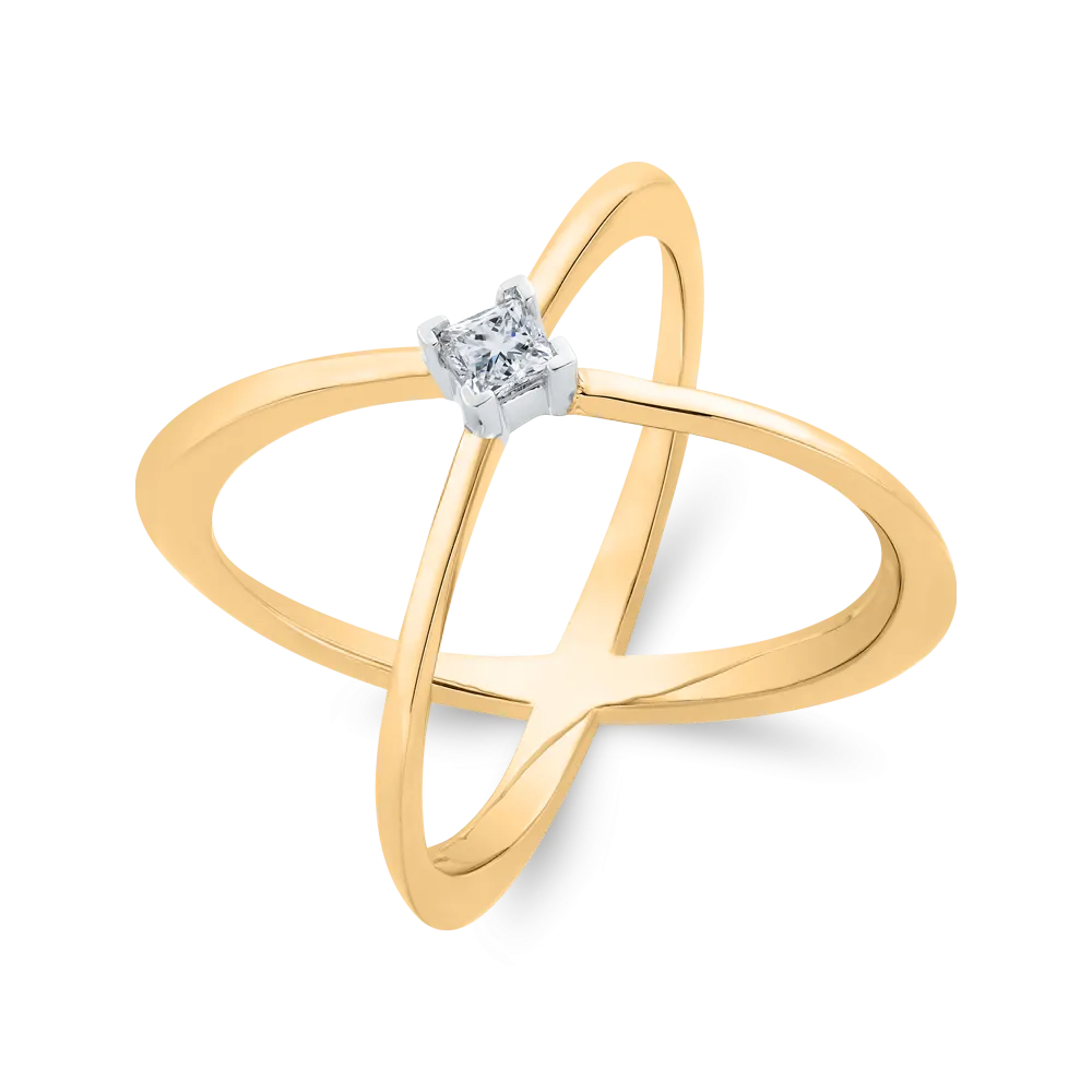 The Eleni Ring | Lab Diamond Princess Cut Criss Cross Statement