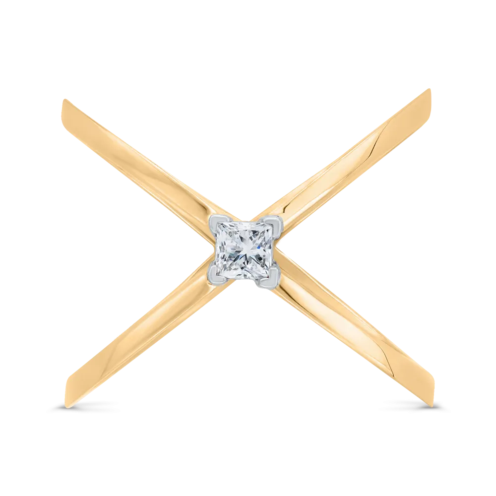 The Eleni Ring | Lab Diamond Princess Cut Criss Cross Statement