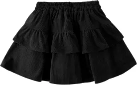 Toddler Kid Girls Vintage Corduroy Mini Skirt High Waisted Y2K Ruffle Skirts with Liner 3-12Y