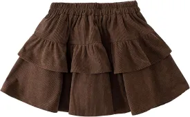 Toddler Kid Girls Vintage Corduroy Mini Skirt High Waisted Y2K Ruffle Skirts with Liner 3-12Y