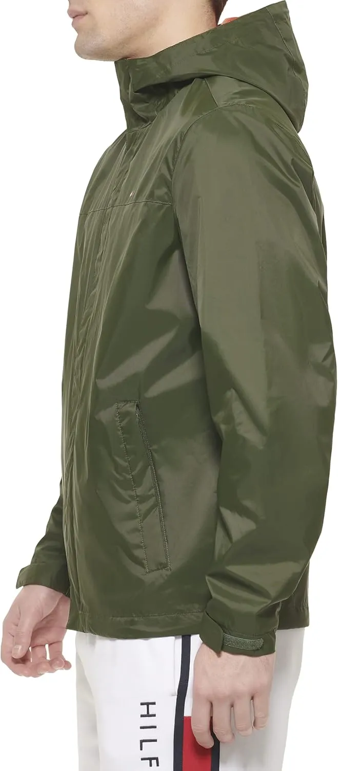 Tommy Hilfiger Men's Lightweight Breathable Waterproof Hooded Jacket