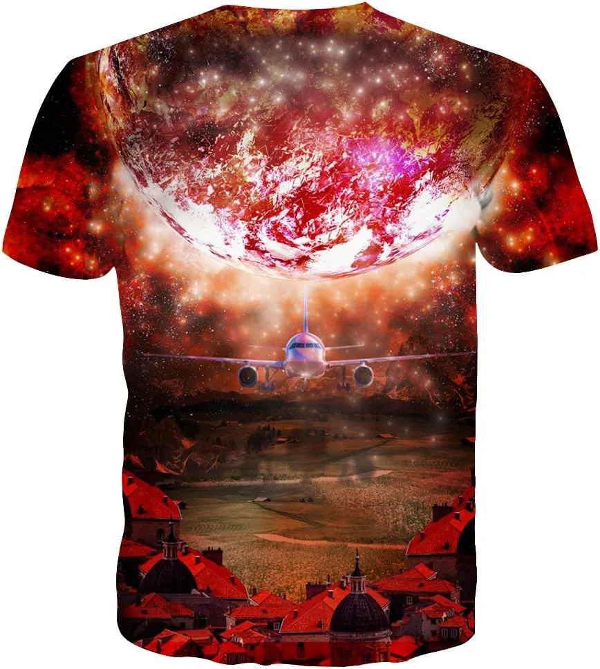 Unisex 3D Graphic Print Shirts for Mens Women Casual Short Sleeve Tee Shirts Top