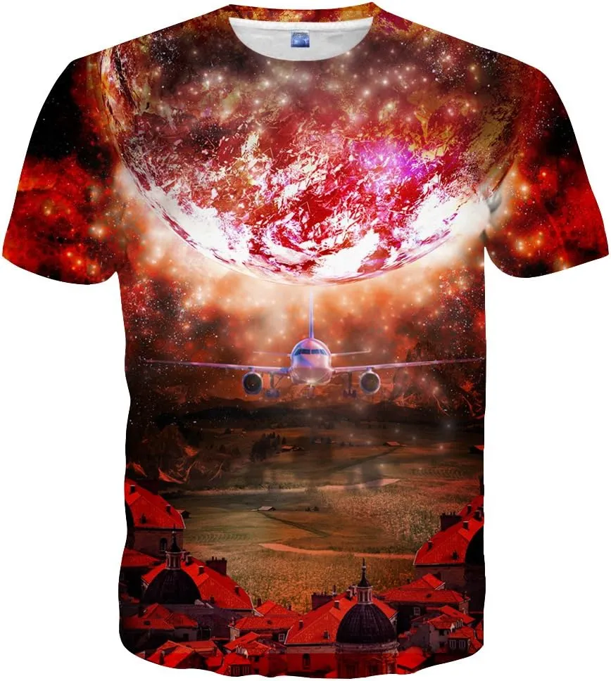 Unisex 3D Graphic Print Shirts for Mens Women Casual Short Sleeve Tee Shirts Top