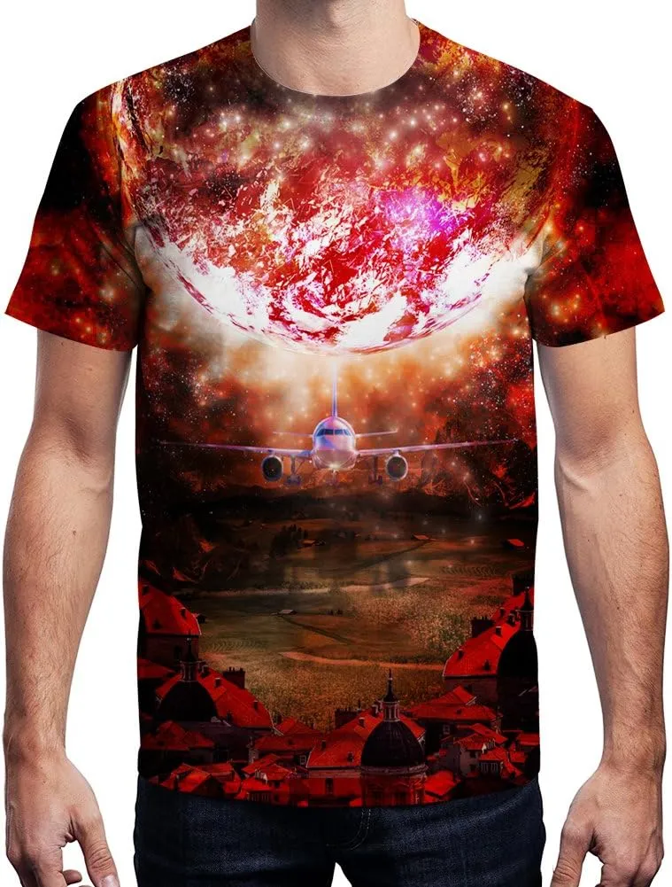 Unisex 3D Graphic Print Shirts for Mens Women Casual Short Sleeve Tee Shirts Top