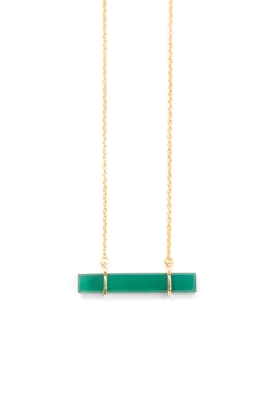 Urban Bar Necklace with Green Onyx