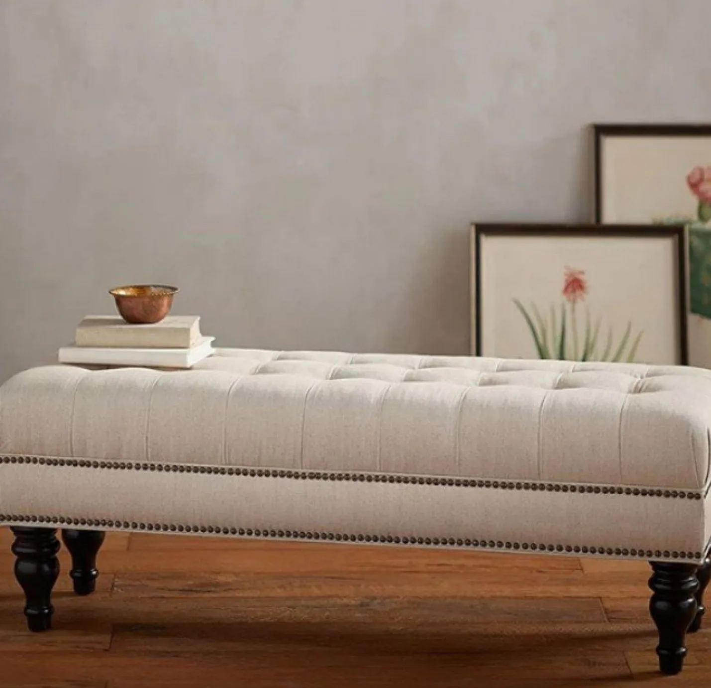 VICTOR Classic Faux Leather Ottoman Bench