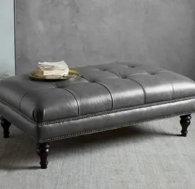 VICTOR Classic Faux Leather Ottoman Bench