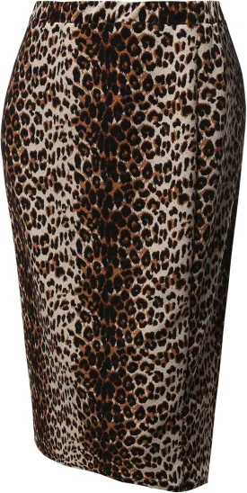 Women's Fitted Stretch Printed High Waist Midi Pencil Skirt